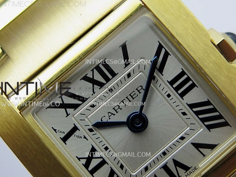 Tank Francaise Ladies 21.2mm YG 8848F 1:1 Best Edition Silver Dial on YG Bracelet Ronda Quartz V2